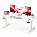 Bureau Électrique Réglable en Hauteur – 140 × 60 cm – Mémoire 4 Positions – Blanc